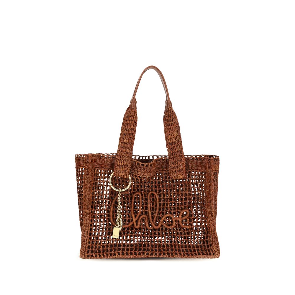 Chloé — Large Summer Banana East-West Tote in Raffia