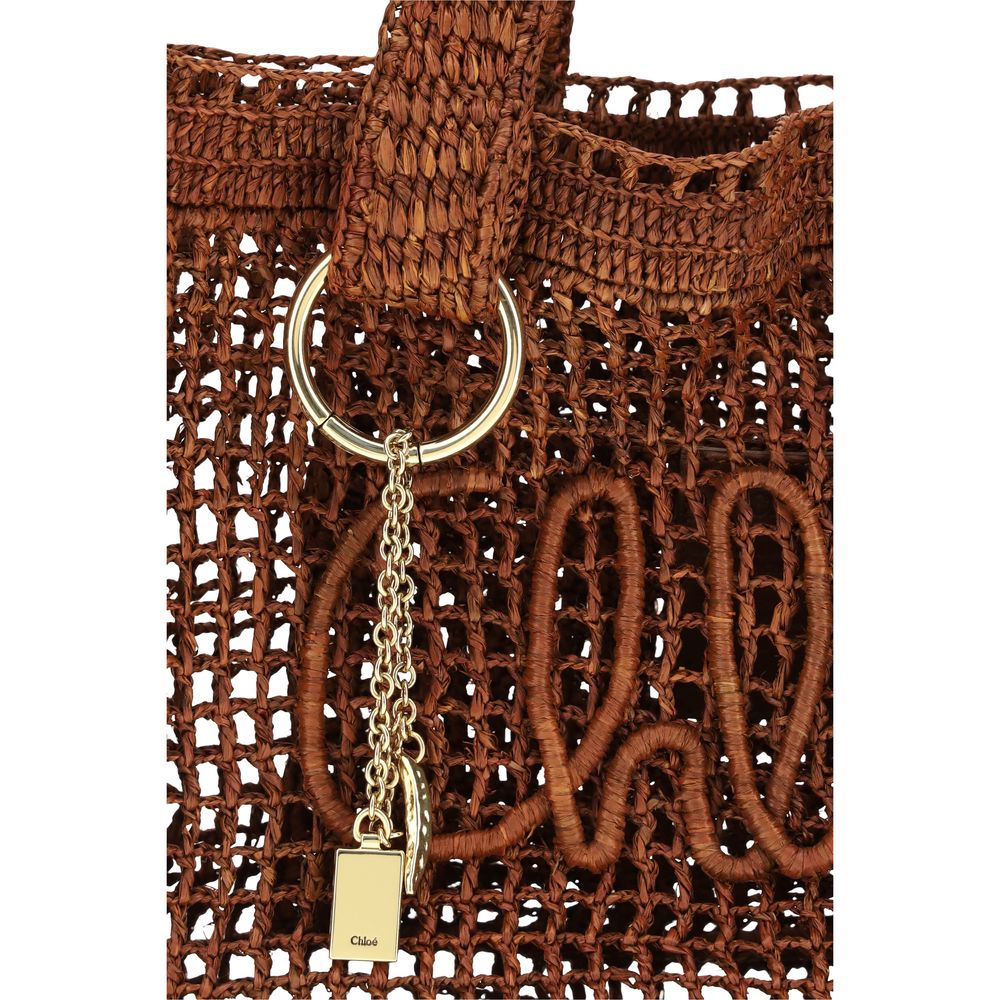 Chloé — Large Summer Banana East-West Tote in Raffia