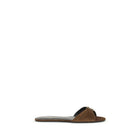 Sandales plates Babylone Saint Laurent en cuir suédé