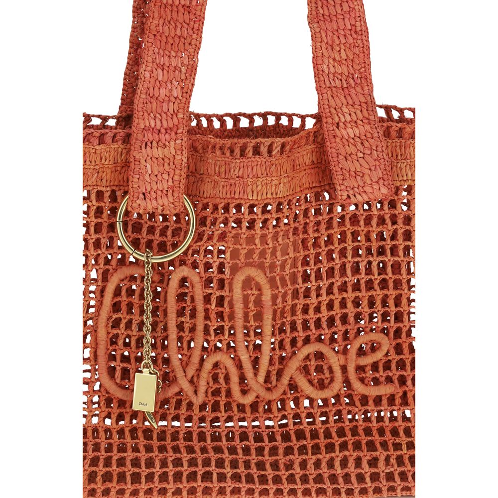 Chloé — Large Summer Banana East-West Tote in Raffia