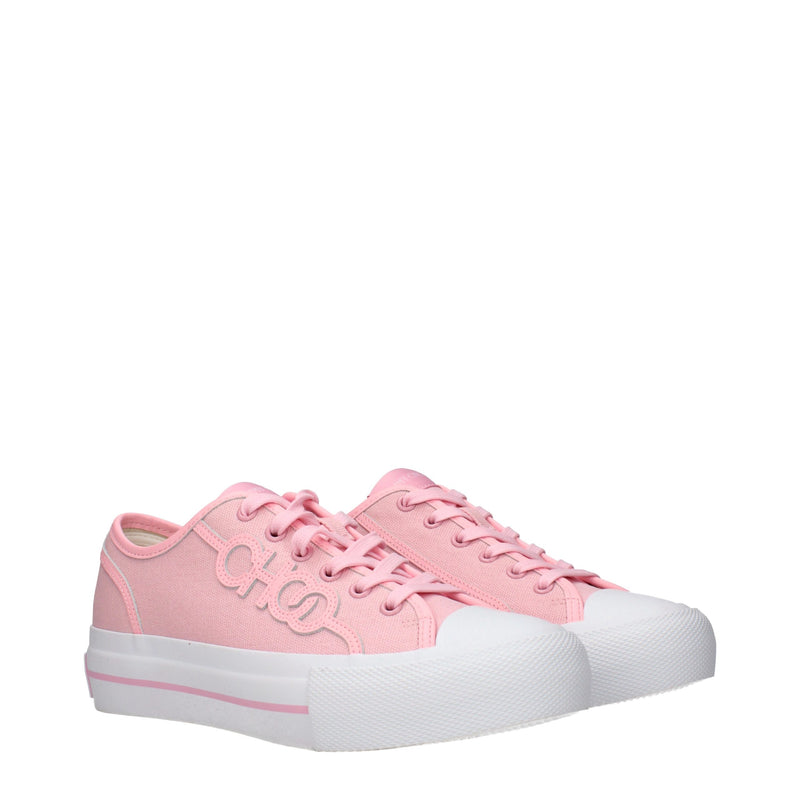 Jimmy Choo Low-Top Sneakers in Pink Fabric