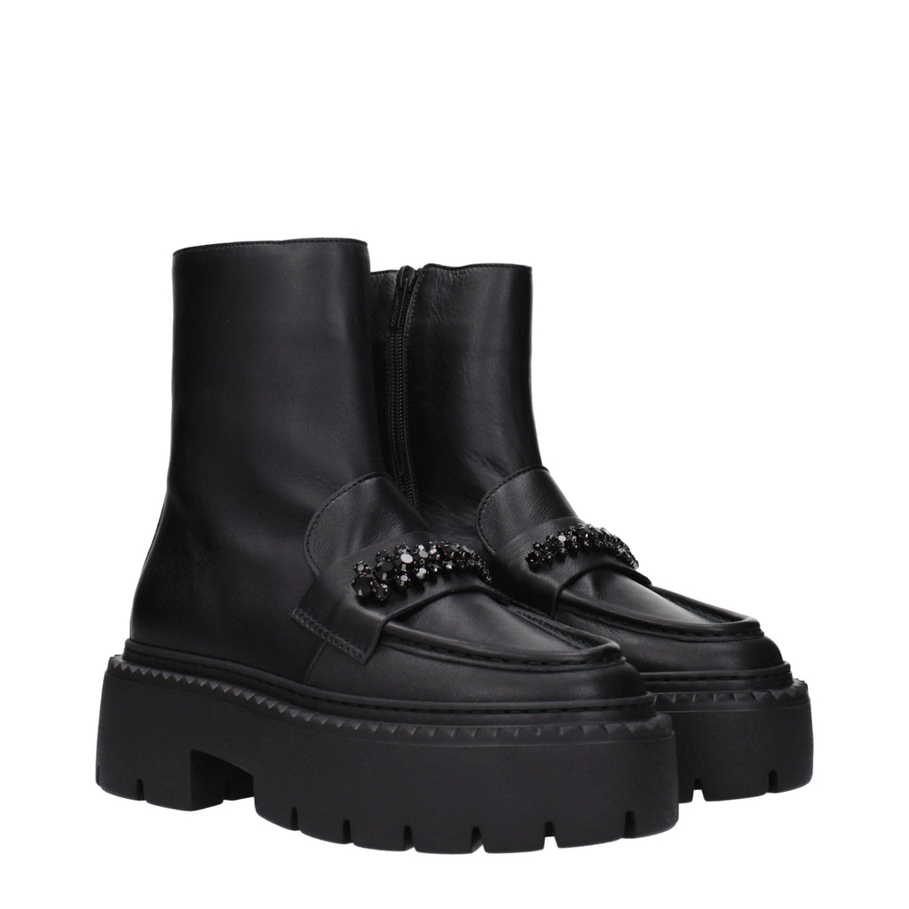 Leather Ankle Boots – Black