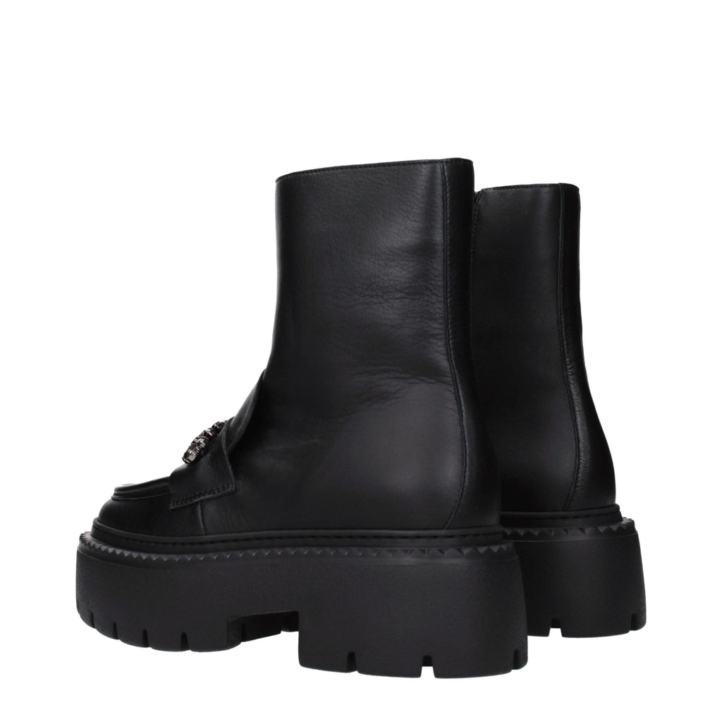 Leather Ankle Boots – Black