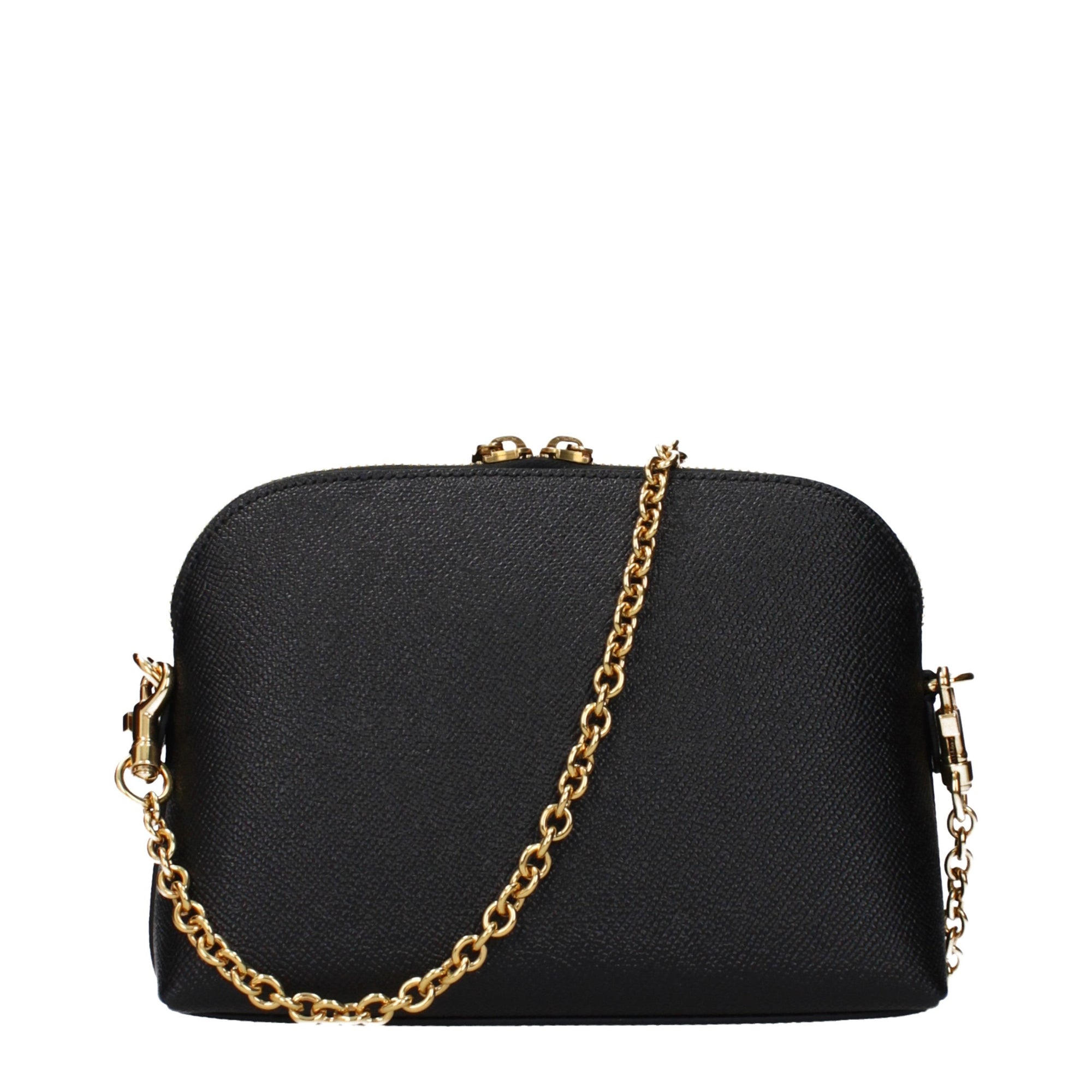 Dolce & Gabbana — Sac Bandoulière en Cuir Grainé Noir