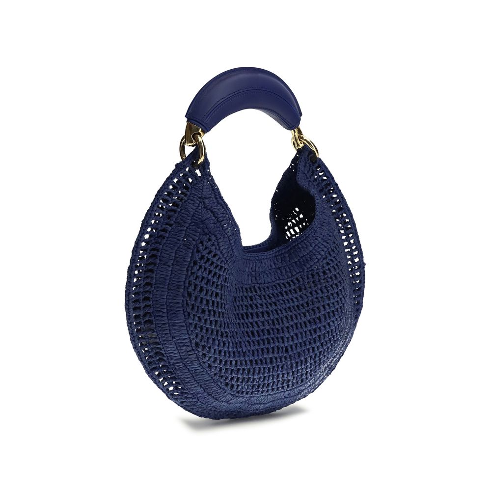 Sac Hobo Summer Banana en Raphia et Cuir de Veau