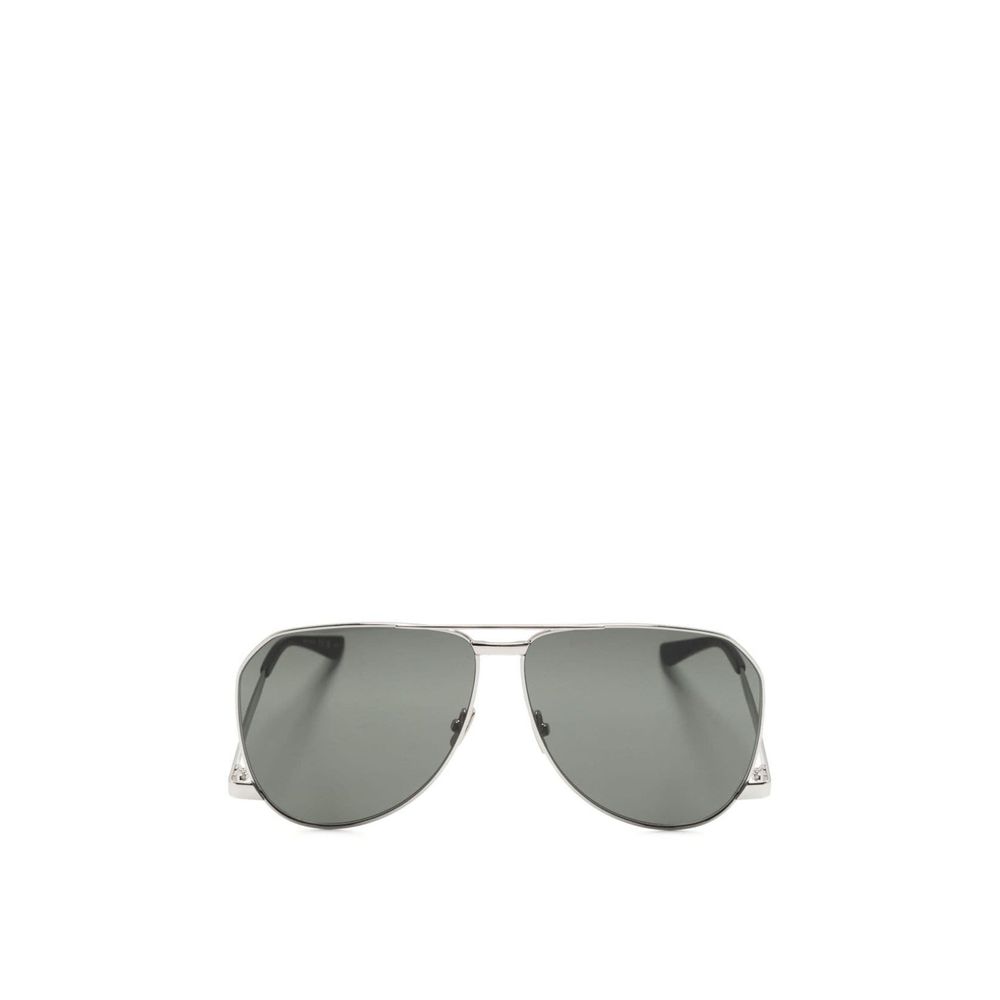 Saint Laurent — Silver Metal Aviator Sunglasses