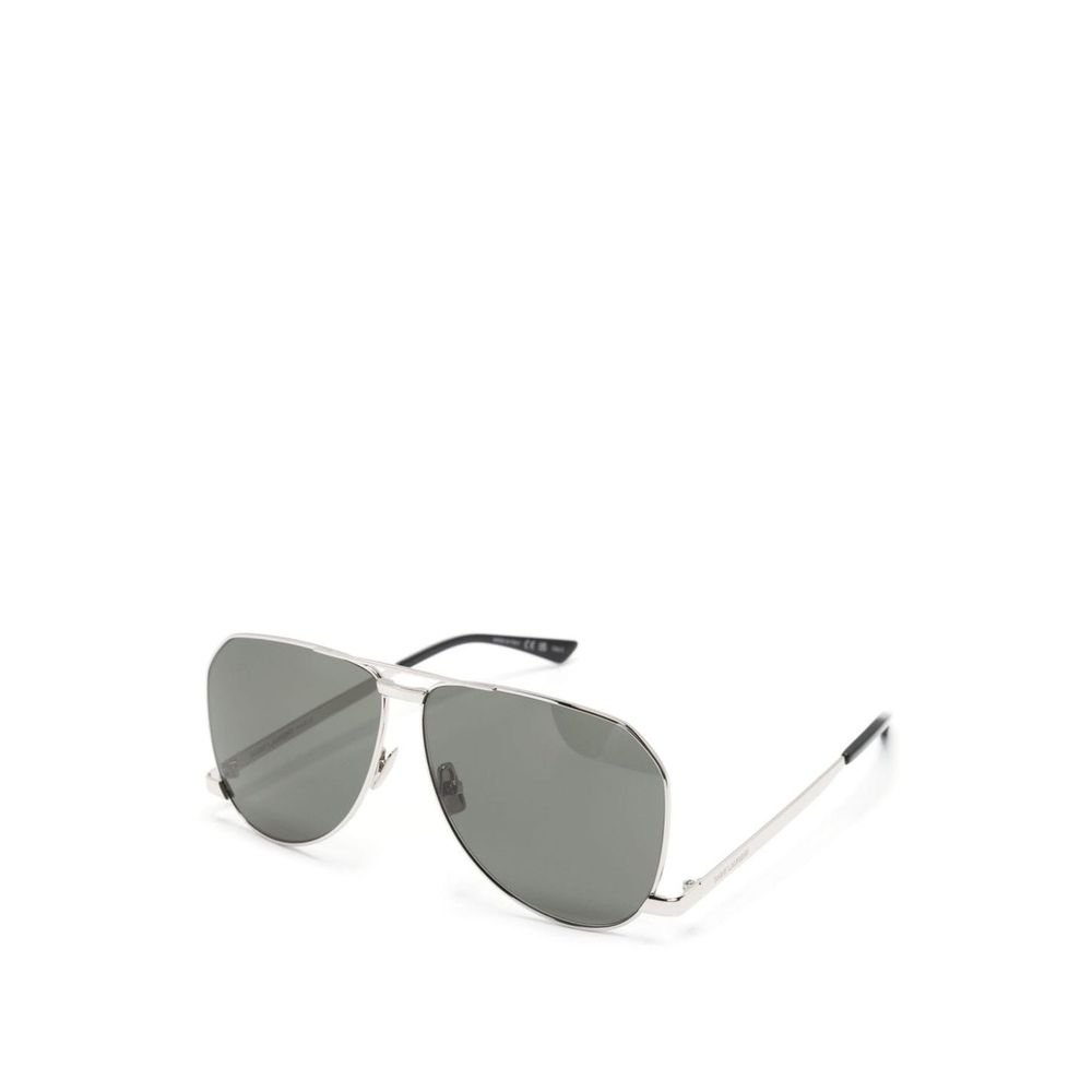 Saint Laurent — Silver Metal Aviator Sunglasses