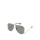 Saint Laurent — Silver Metal Aviator Sunglasses