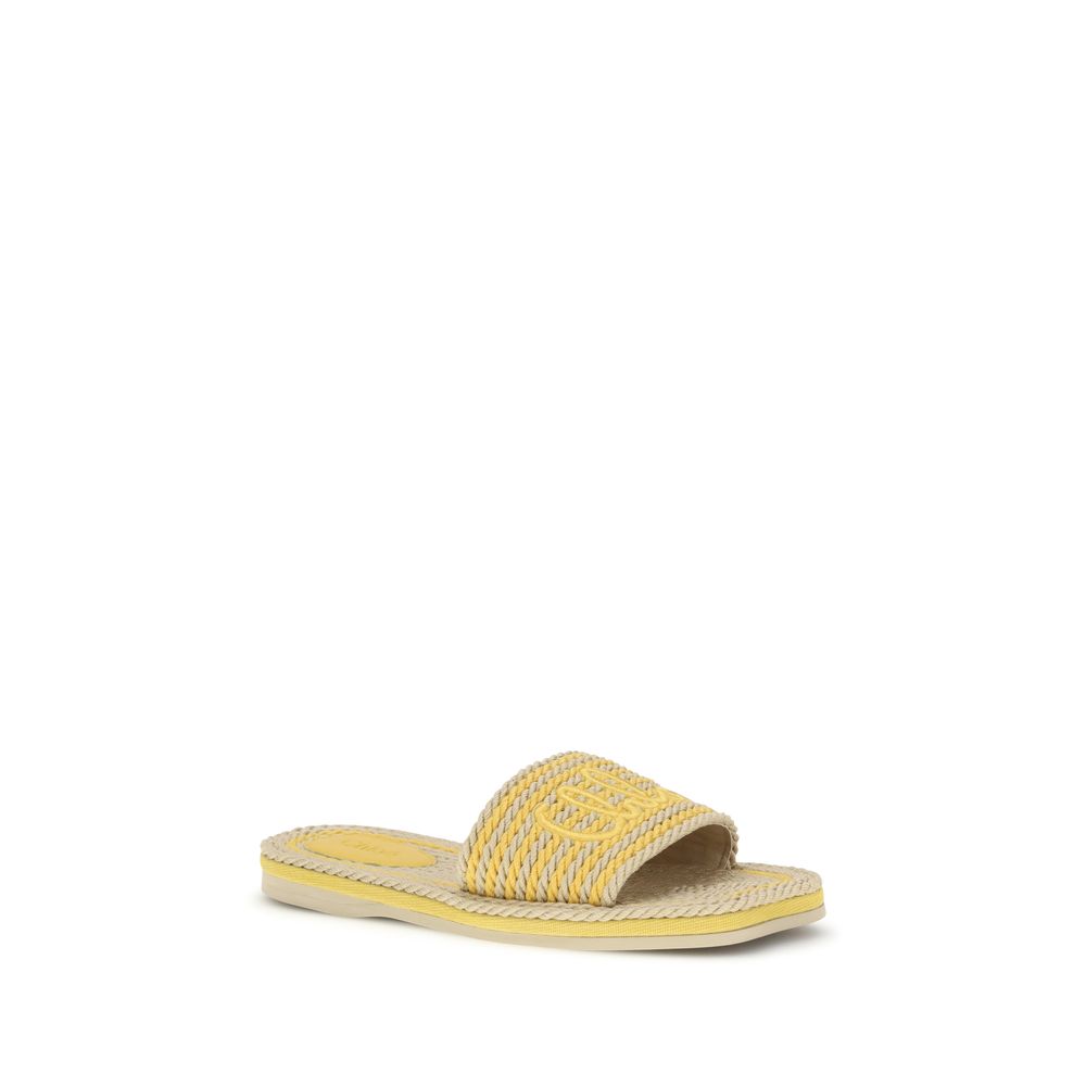Chloé — Sand Flat Mules in Braided Recycled Rope