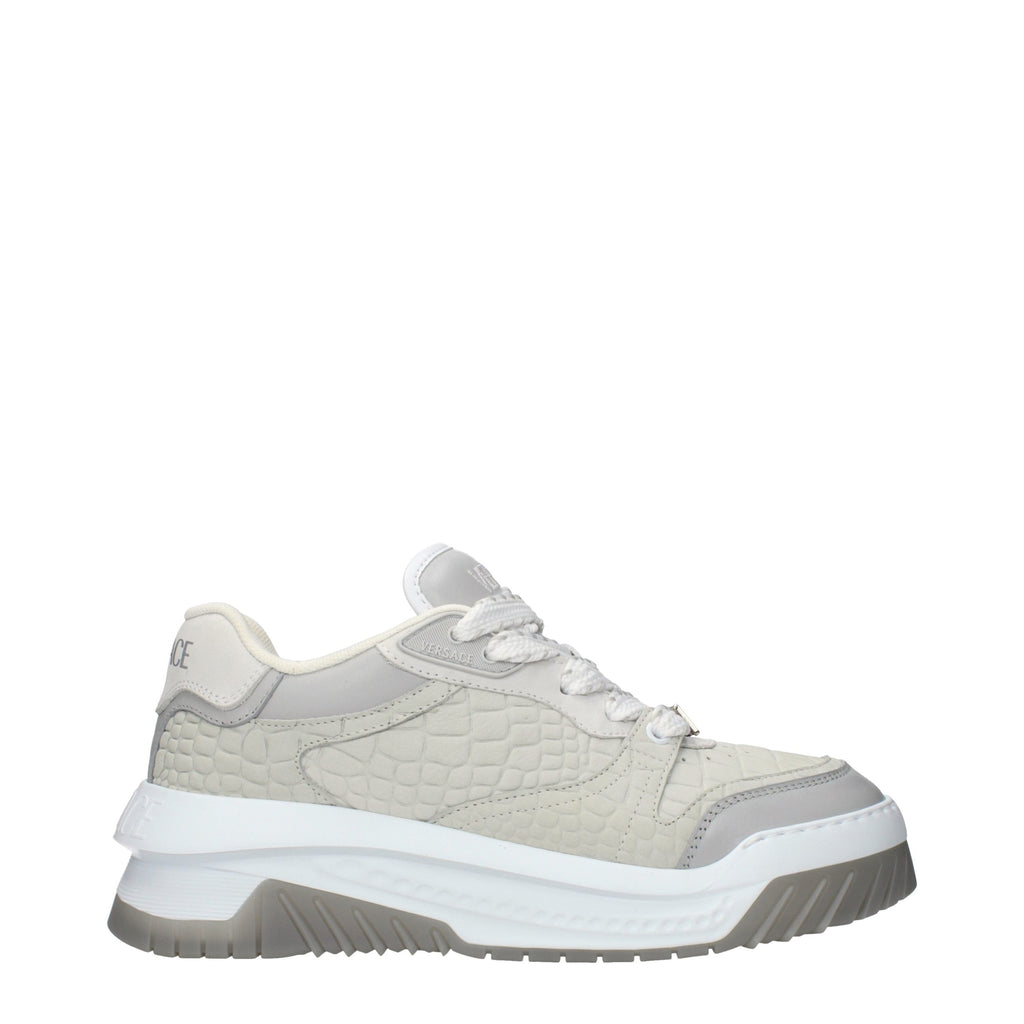 Grey Leather Sneakers