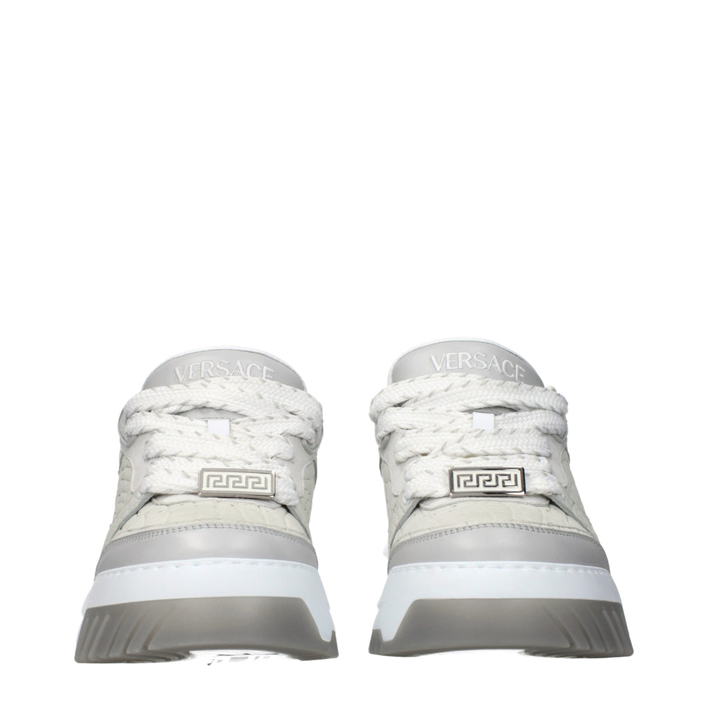 Grey Leather Sneakers