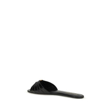 Saint Laurent Babylone Flat Sandals in Smooth Leather