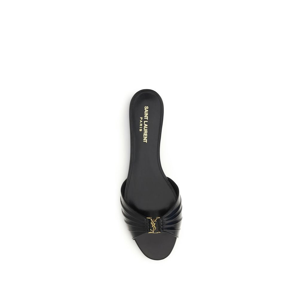 Saint Laurent Babylone Flat Sandals in Smooth Leather