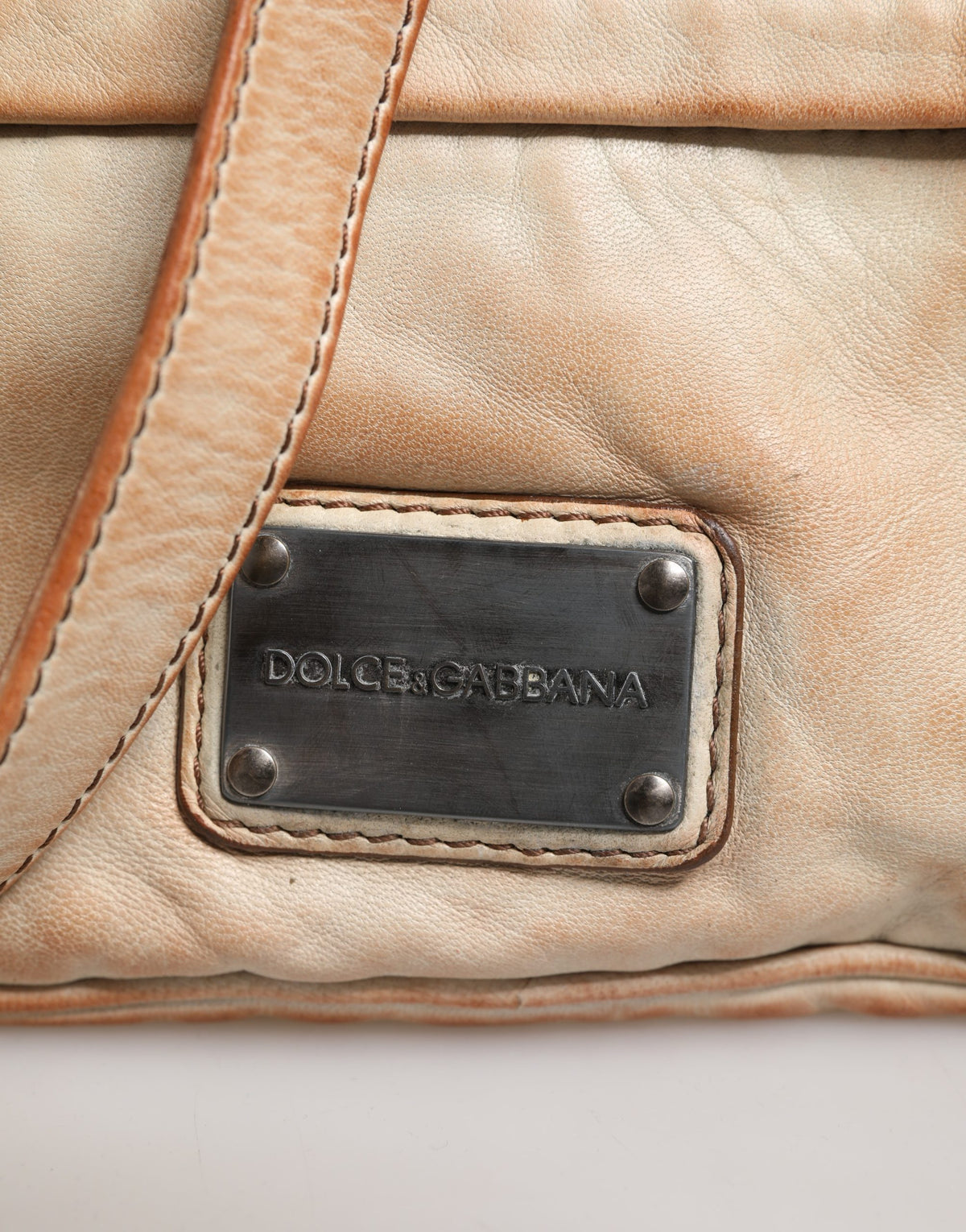 Logo Lambskin Shoulder Bag – Beige