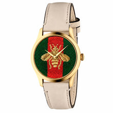 Gucci Leather Dress Watch in Beige