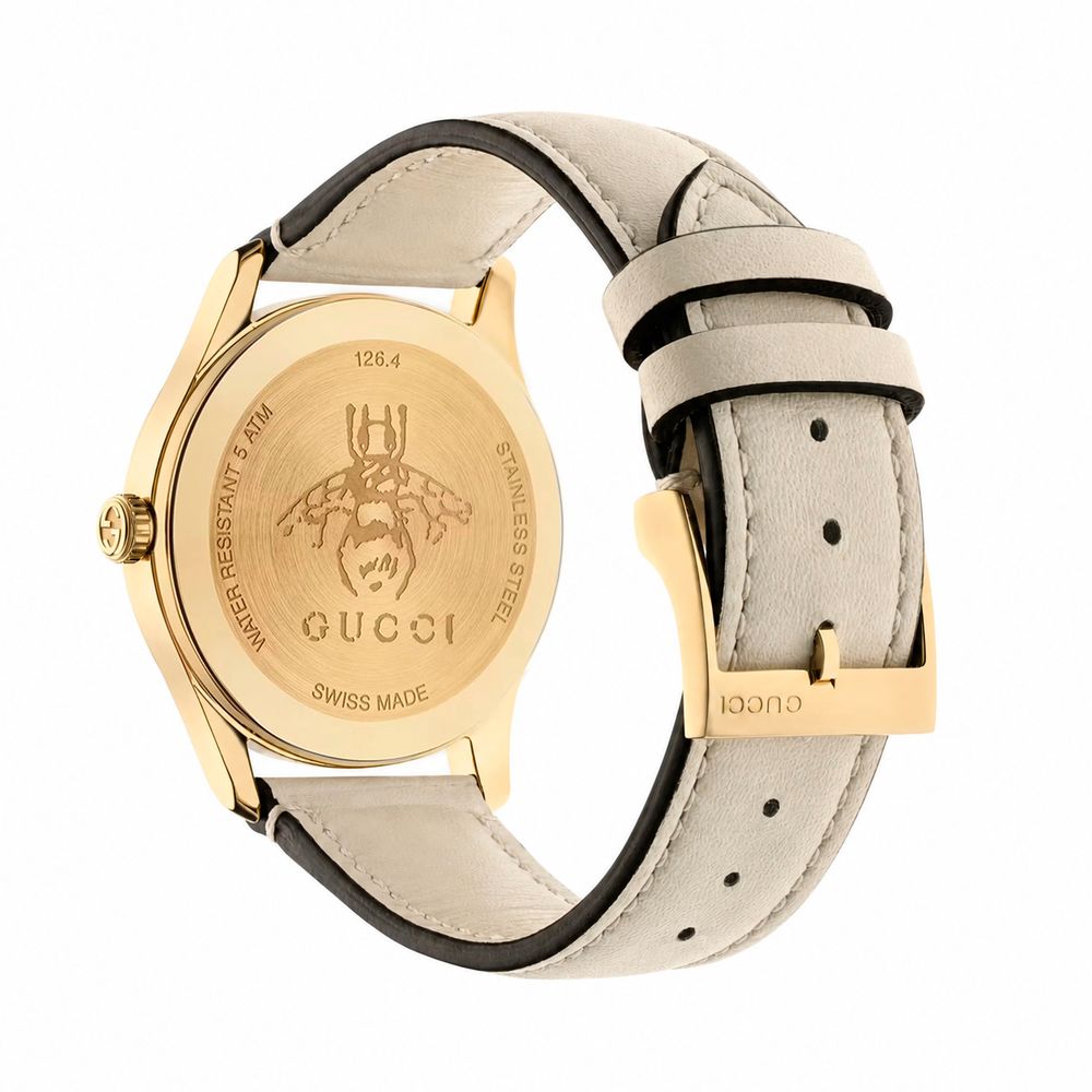 Gucci Leather Dress Watch in Beige
