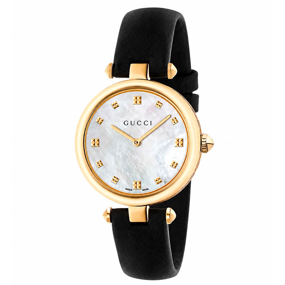 Gucci Leather Dress Watch in Black
