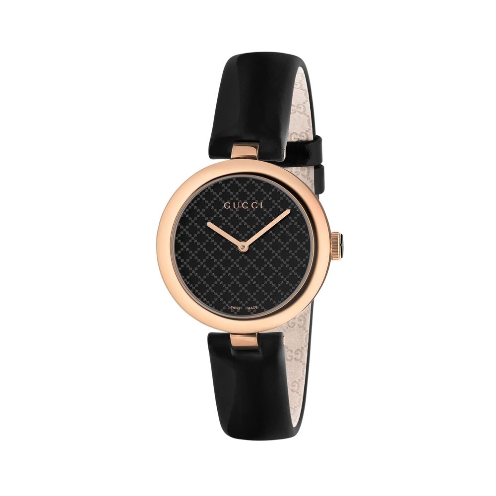 Gucci Leather Dress Watch in Black