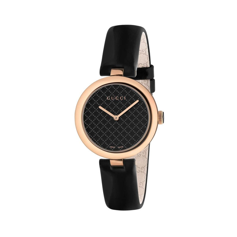 Gucci Leather Dress Watch in Black