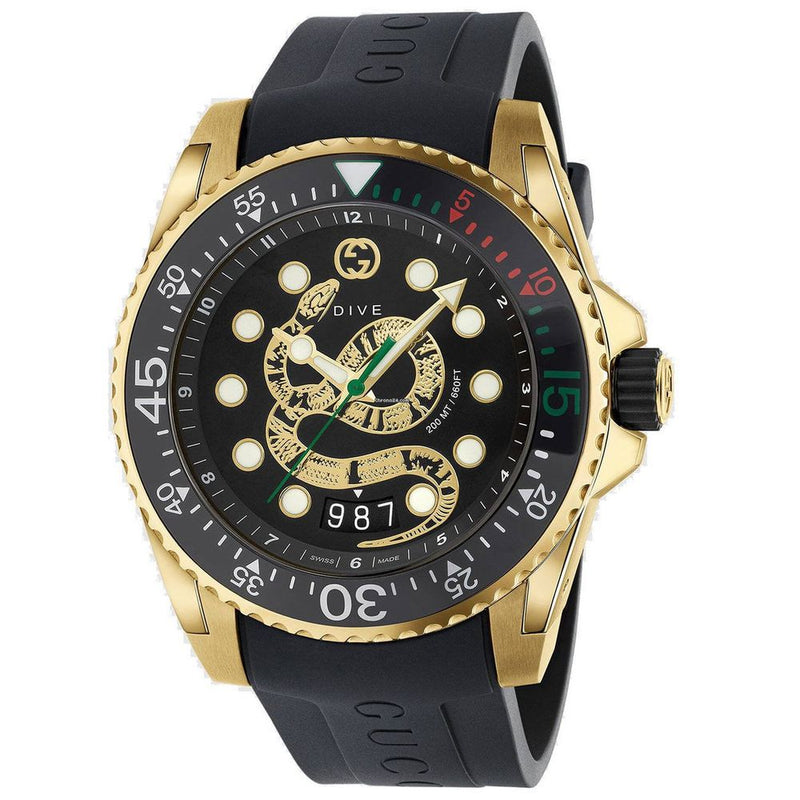 Gucci Rubber Sport Watch in Black
