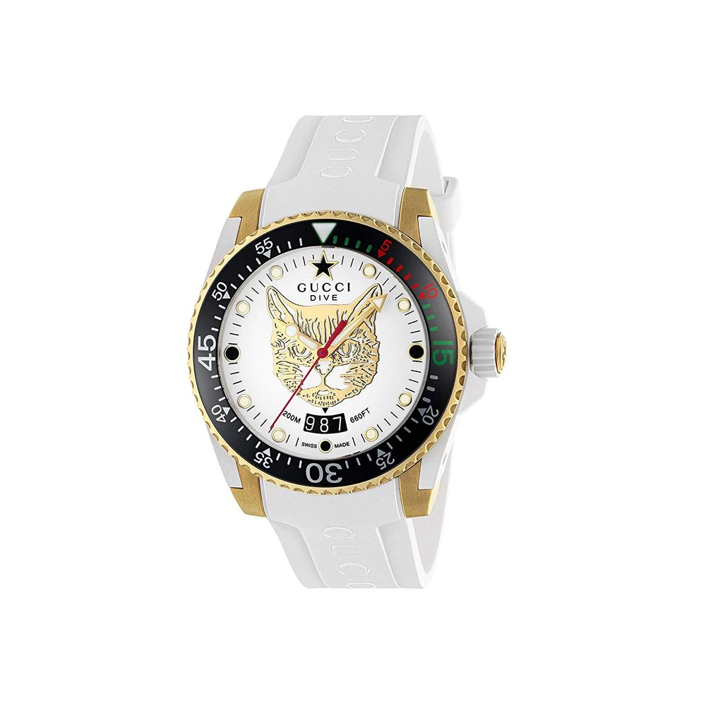 Montre sport en caoutchouc Gucci blanche