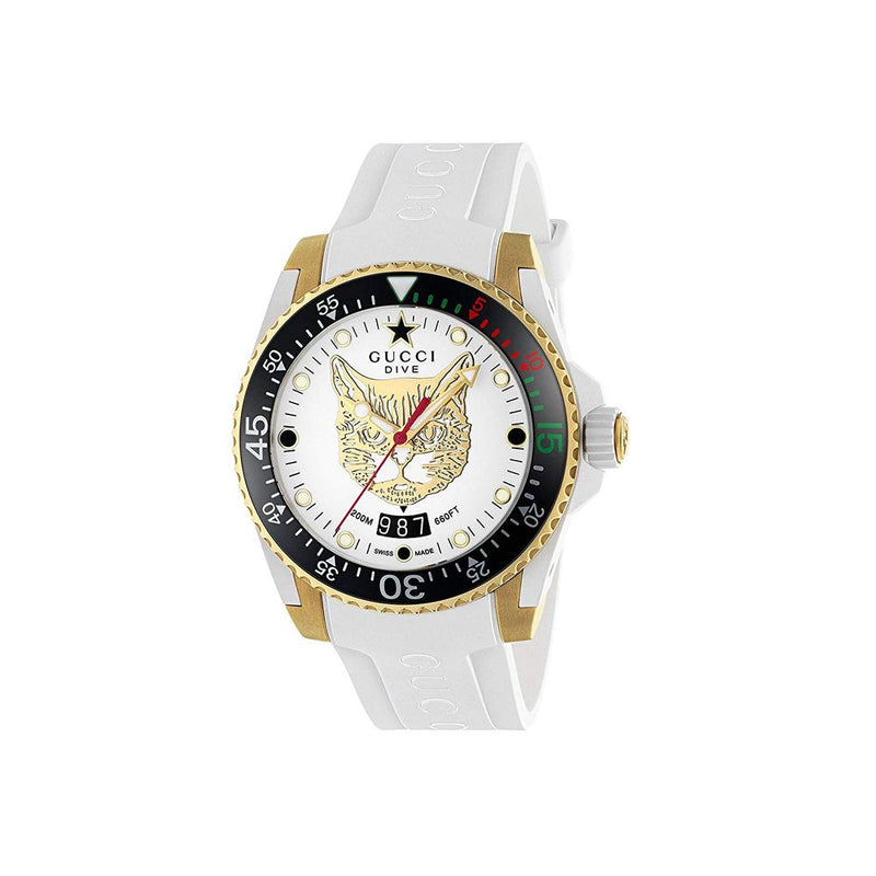 Gucci Rubber Sport Watch in White