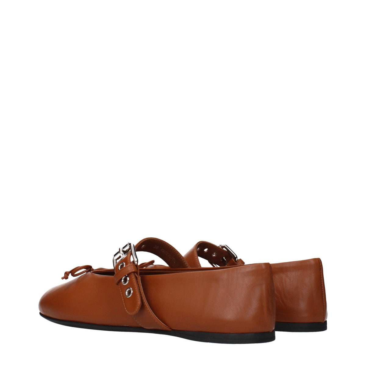Leather Ballet Flats – Brown