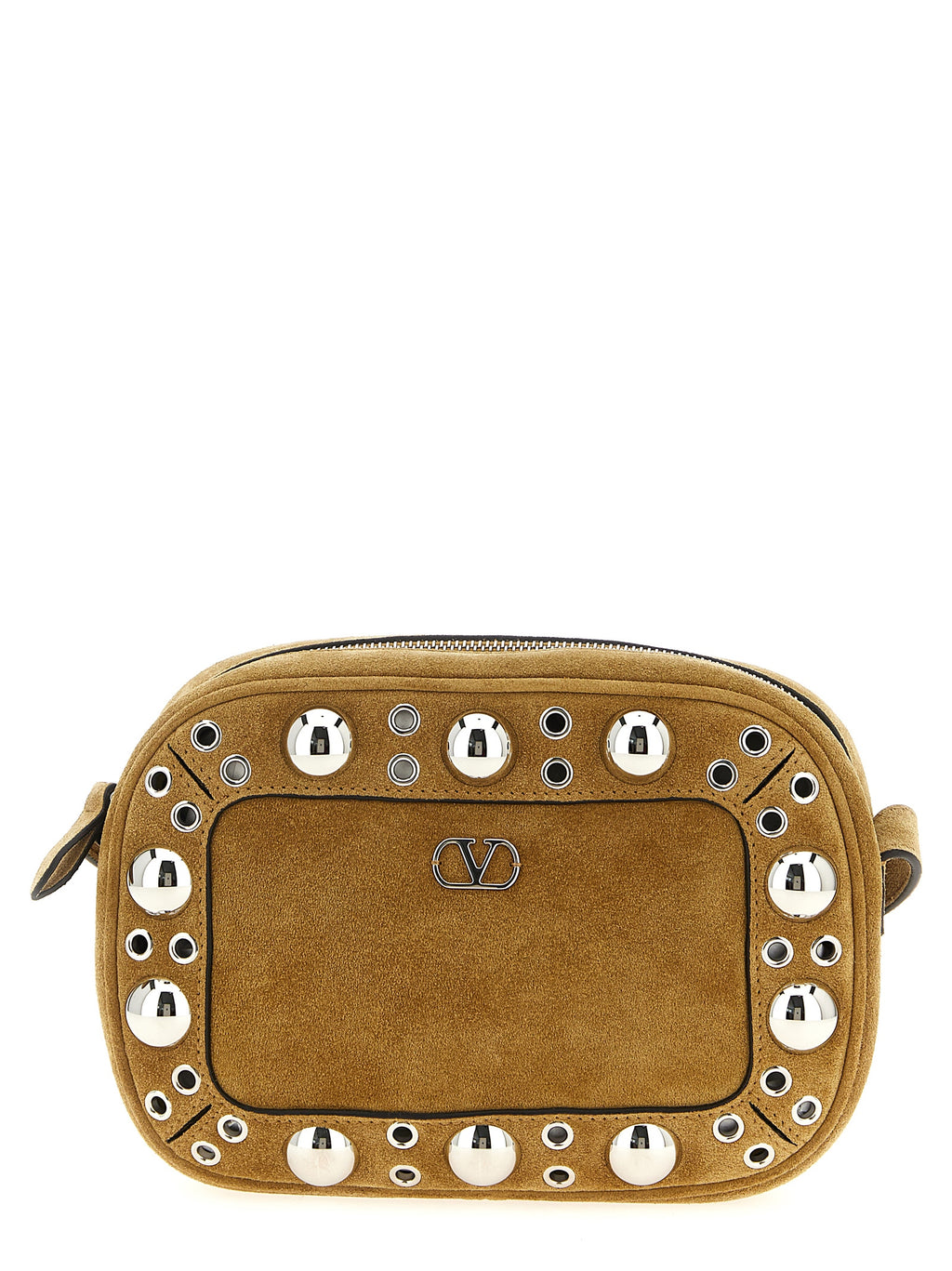 Beige Suede Crossbody Bag