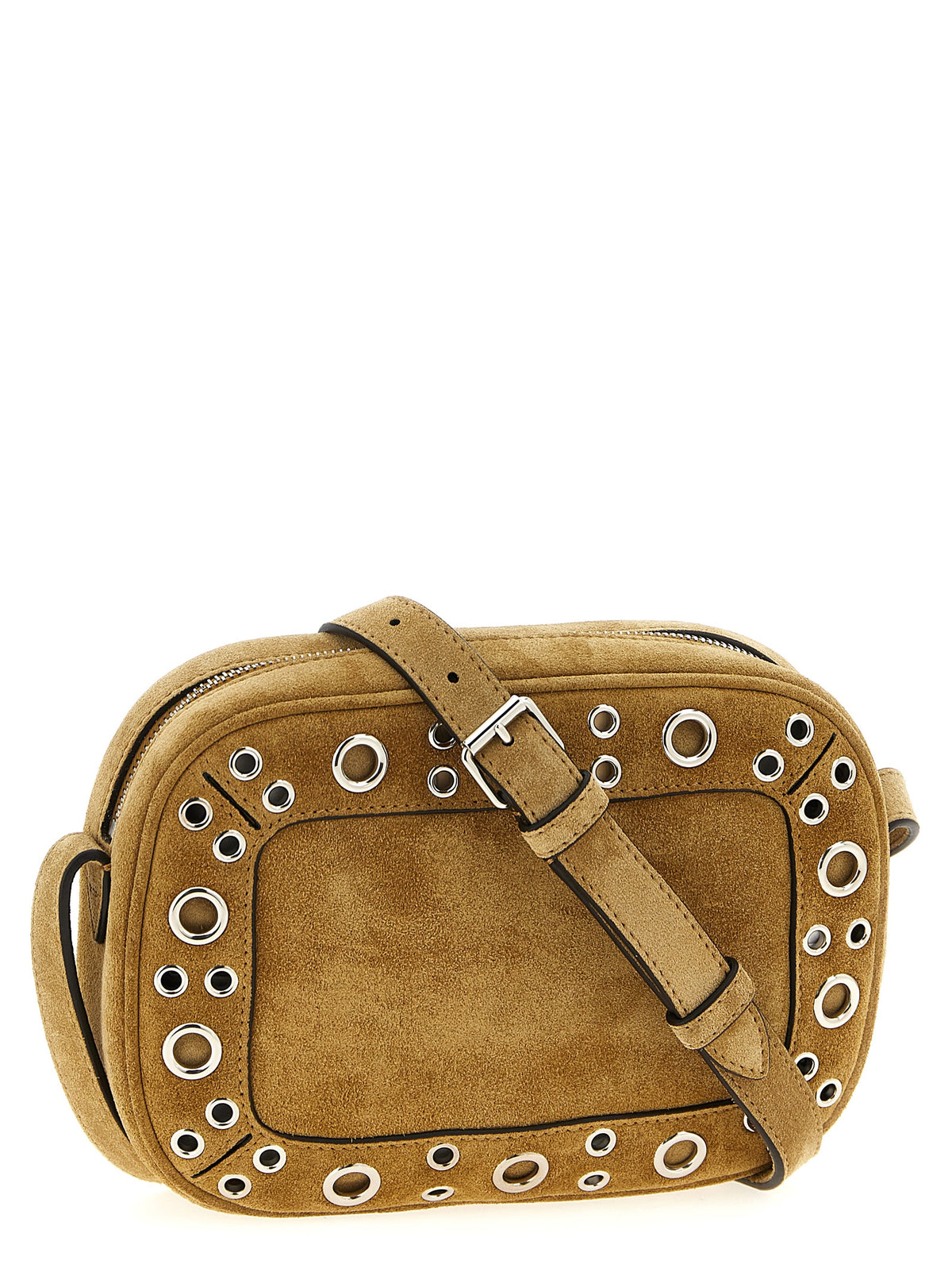 Beige Suede Crossbody Bag