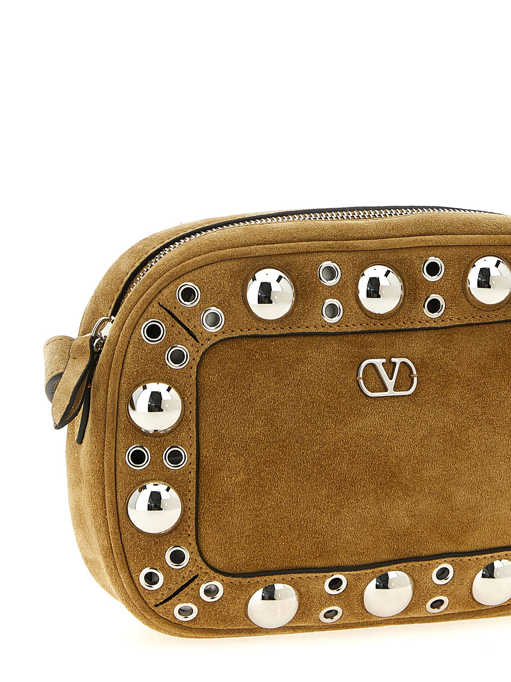 Beige Suede Crossbody Bag