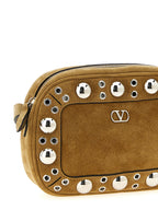 Beige Suede Crossbody Bag
