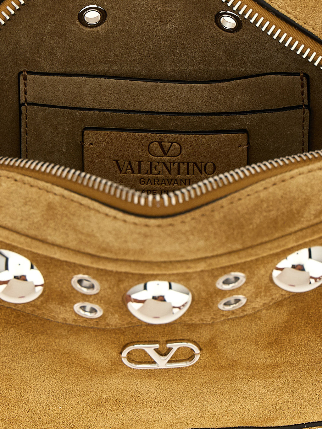 Beige Suede Crossbody Bag