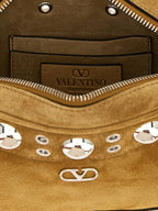 Beige Suede Crossbody Bag