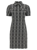 White and Black Polyester Dress