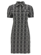 White and Black Polyester Dress