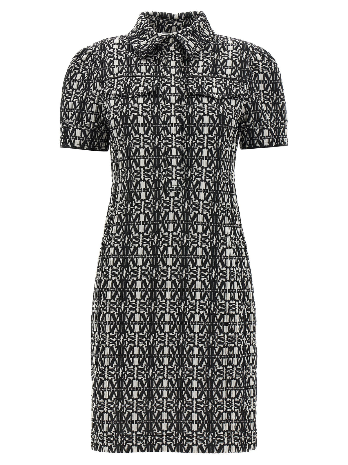 White and Black Polyester Dress