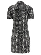 White and Black Polyester Dress