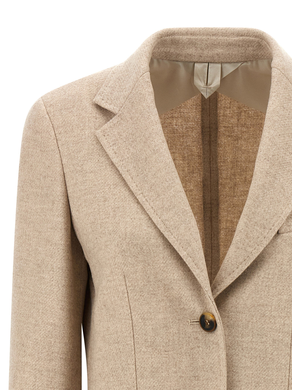 Leather Blazer – Beige