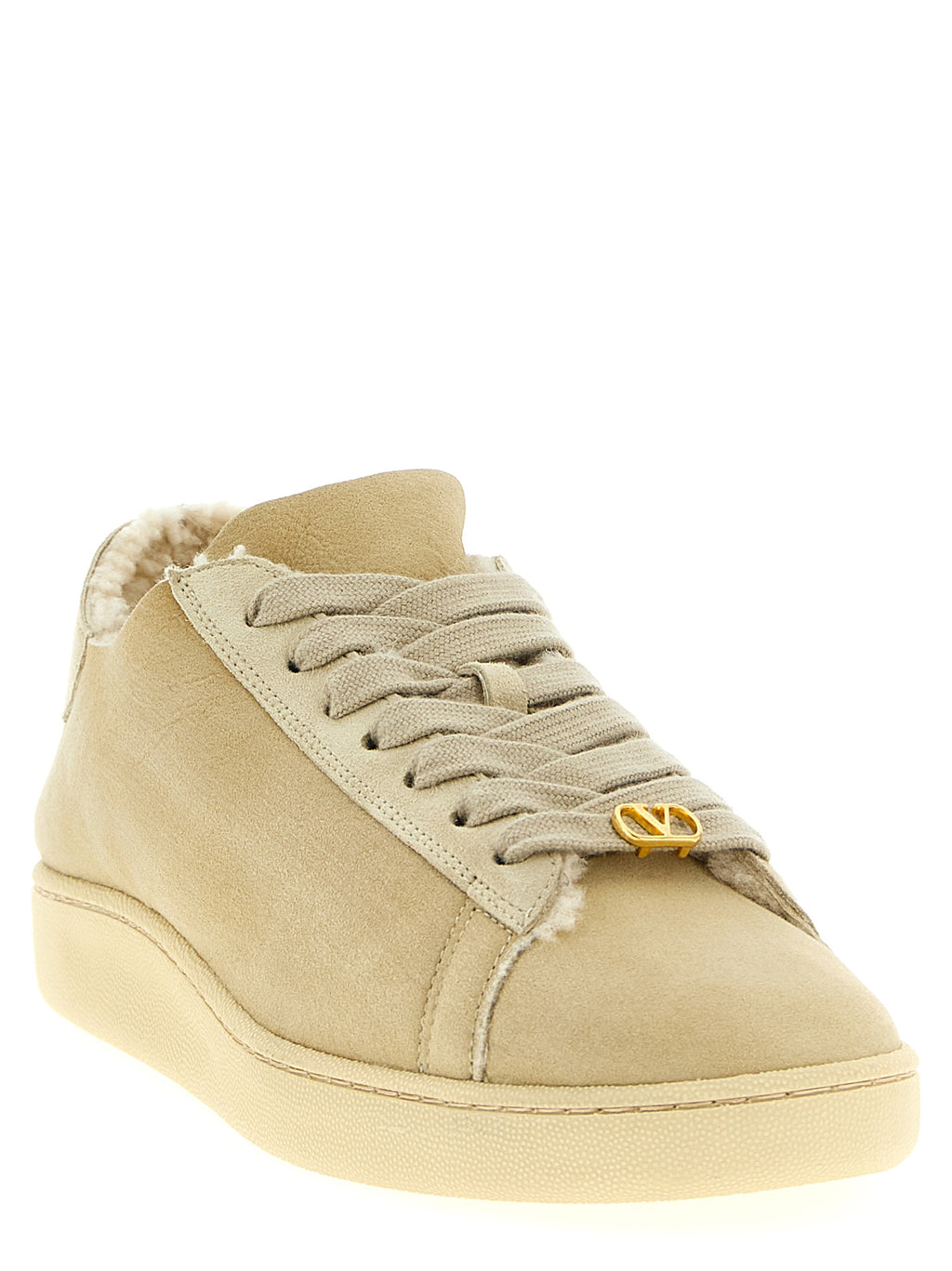 Leather Sneakers – Beige