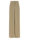 Beige Silk Trousers