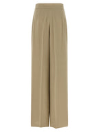 Beige Silk Trousers