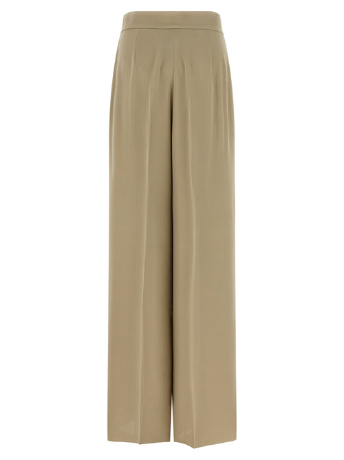 Beige Silk Trousers