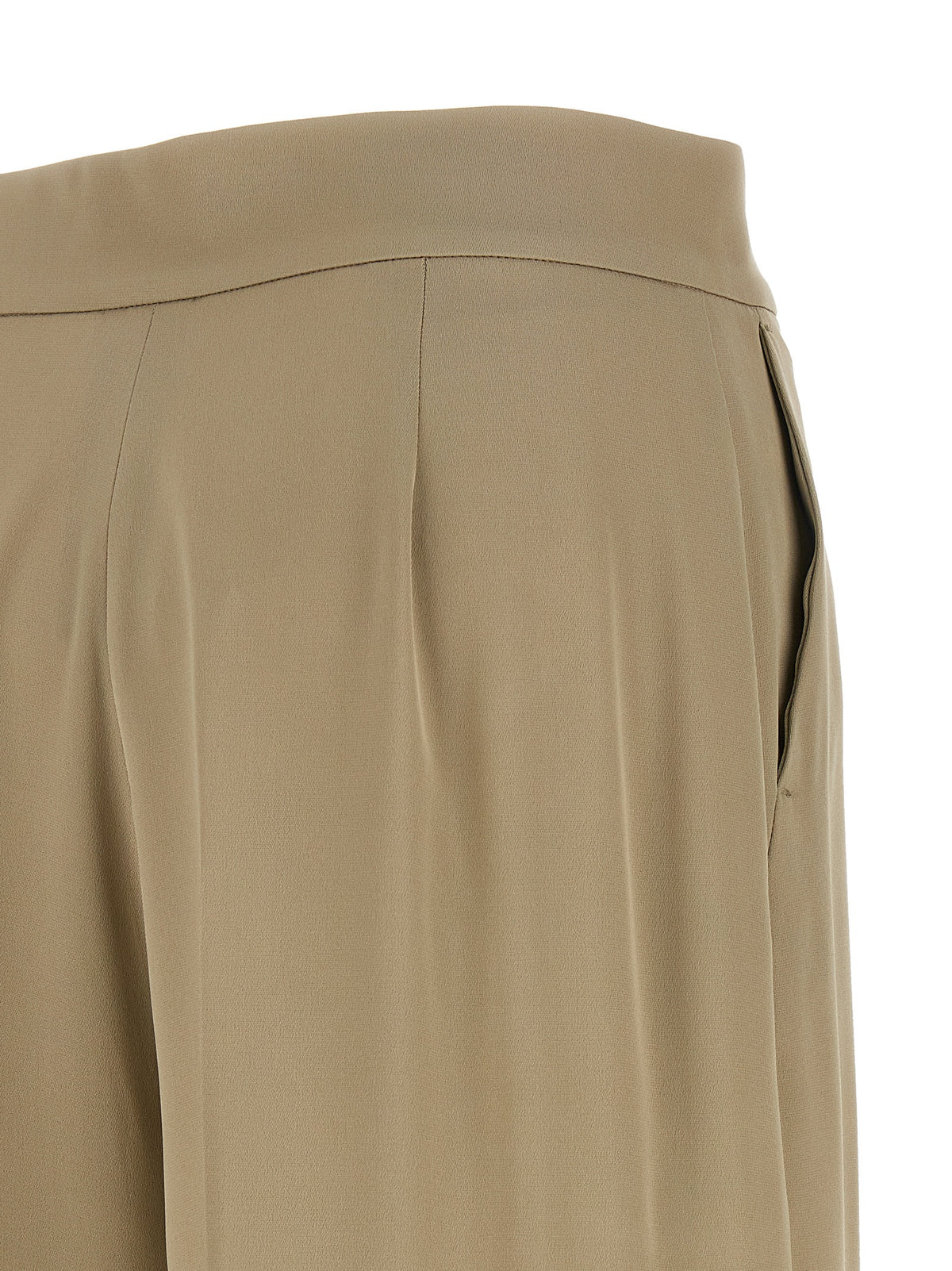 Beige Silk Trousers