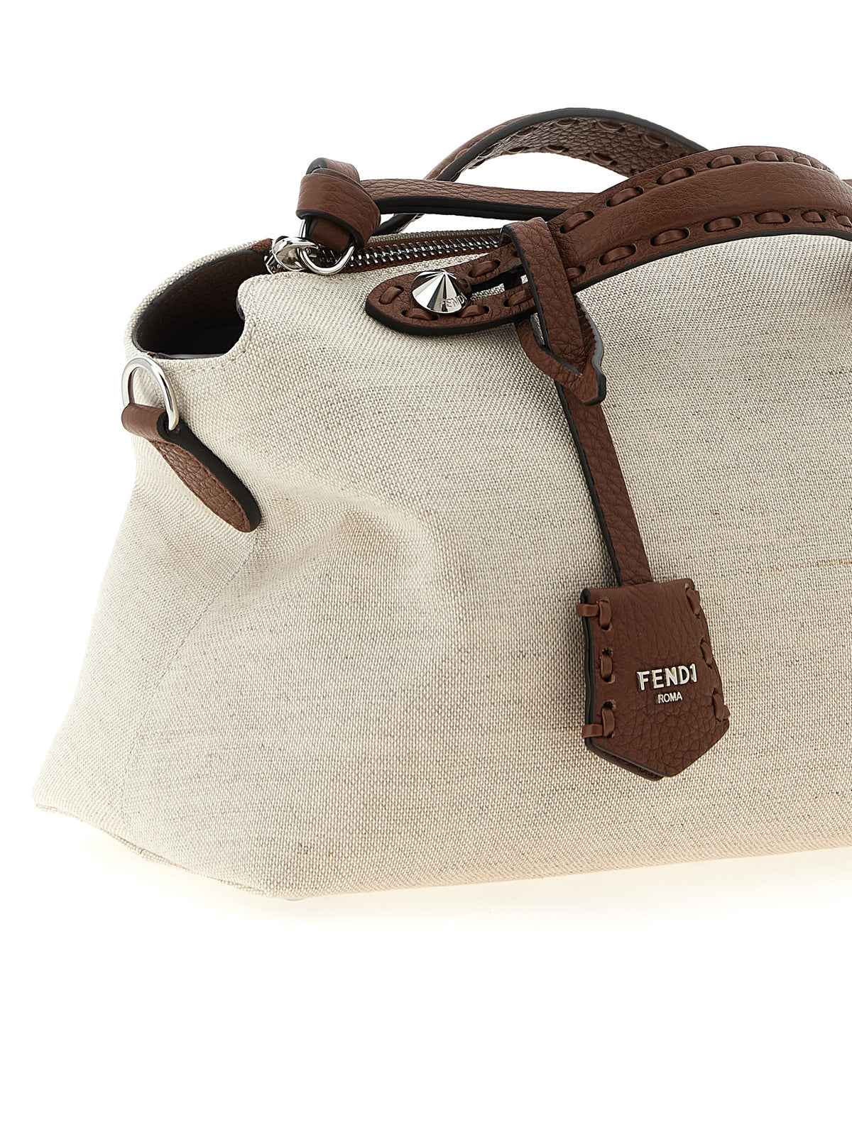 Beige Synthetic Handbag