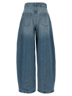 Blue Cotton High-Waisted Jean