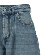Blue Cotton High-Waisted Jean