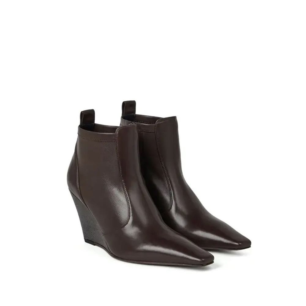 Leather Ankle Boots – Brown
