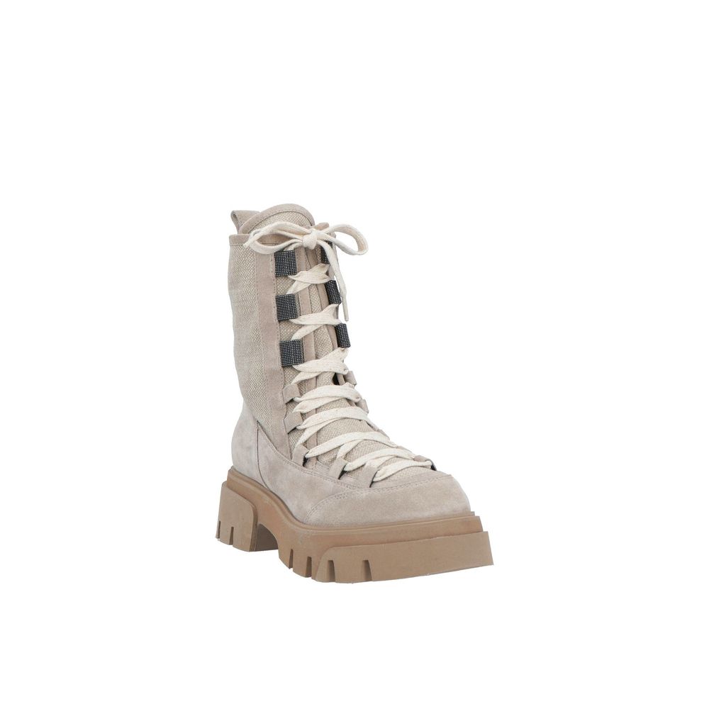 Leather Boots – Beige