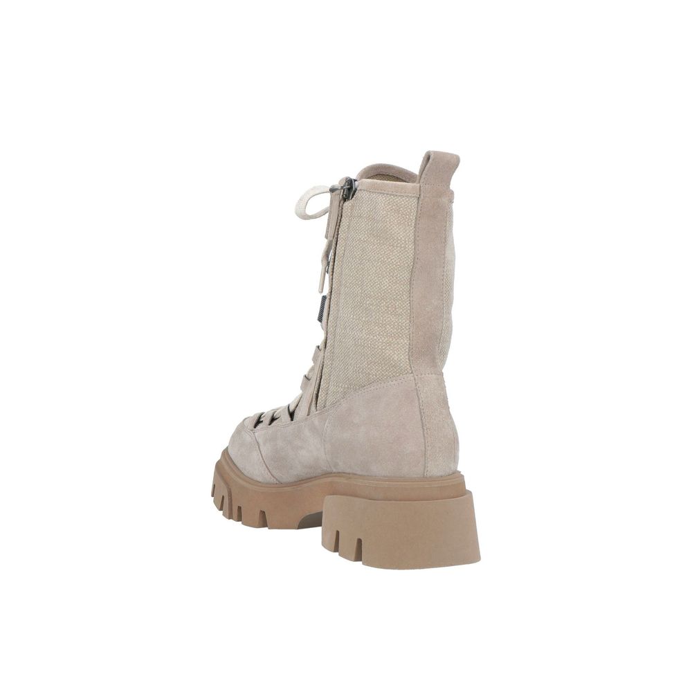 Leather Boots – Beige