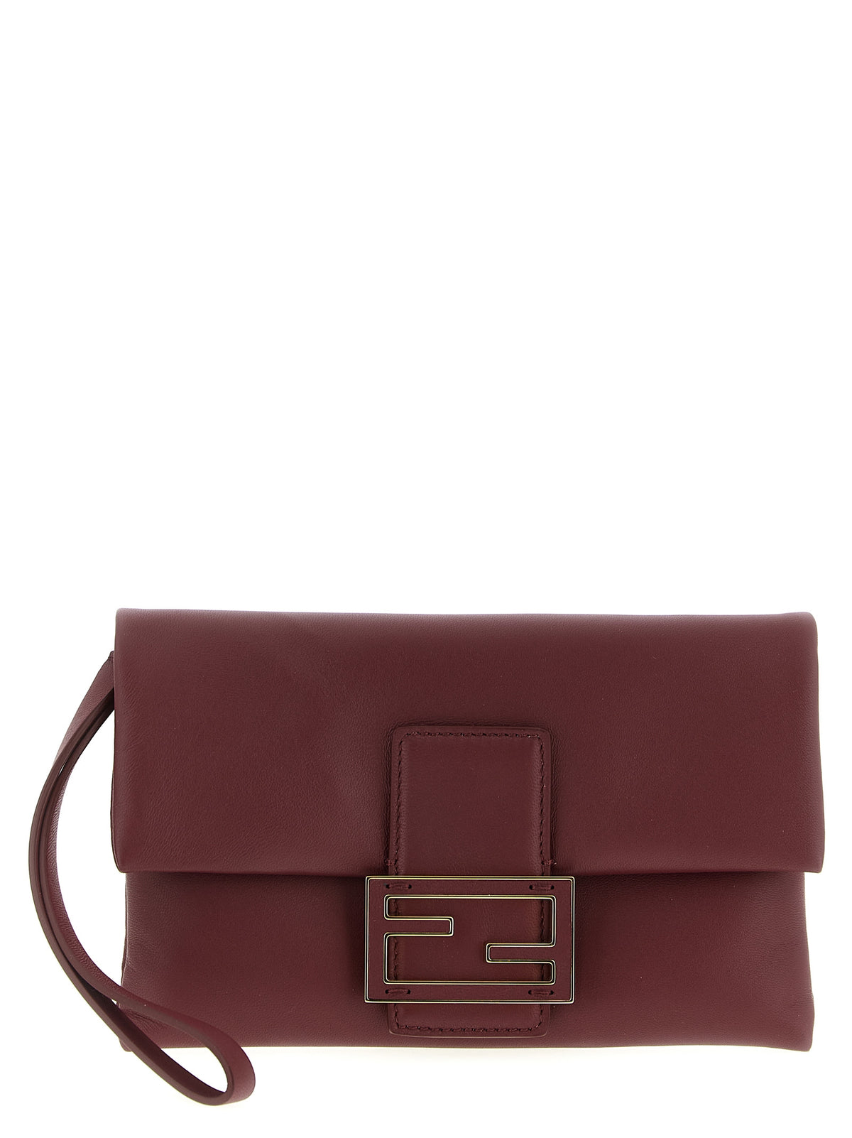Burgundy Leather Clutch Bag